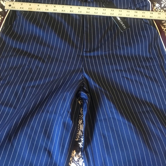 Fashion Nova Women's Navy Pinstripe Trousers - Picture 3 of 6